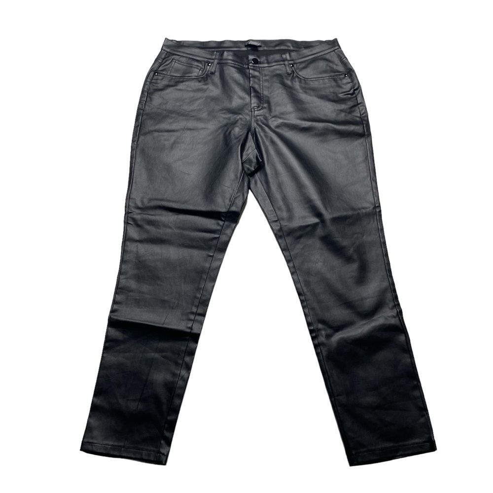 Venus Faux Leather Pants Womens 16 Black Trousers Biker Straight
